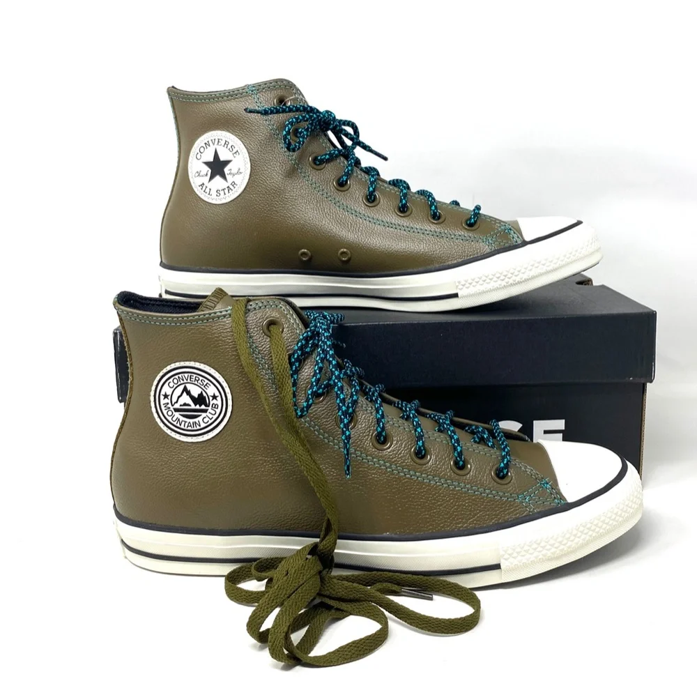 Converse Chuck Taylor All Star High Top Green Olive WomenLeather Sneakers165957C_6
